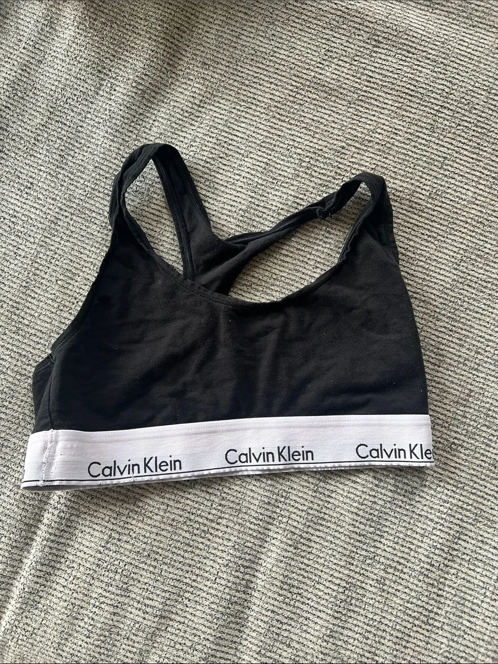 Calvin Klein Black Bralette with White Logo Band